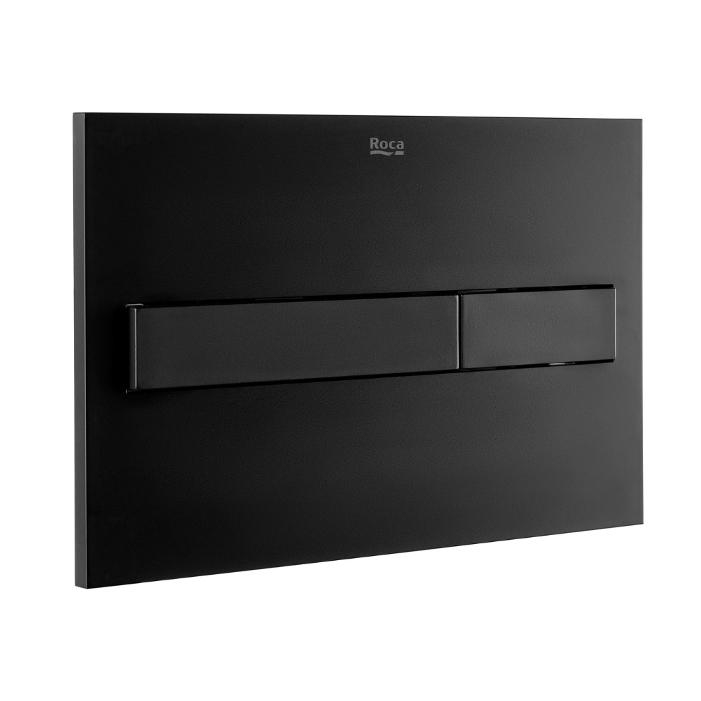 Product cut out image of Roca Duplo One PL7 Matt Black Dual Flush Plate